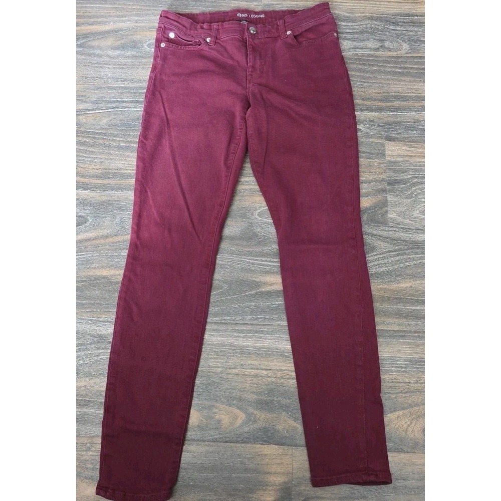 Gap Legging Jeans Womens 6/28R Ruby Wine Burgundy Skinny Stretch Denim 297843-01
